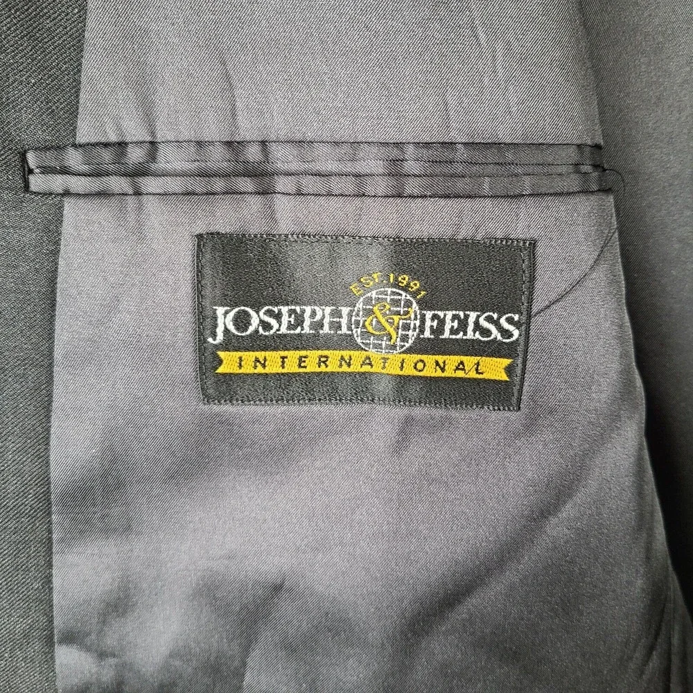 Joseph & Feiss International Jacket Men 42L Gray Blazer‎ Wool Double Breasted